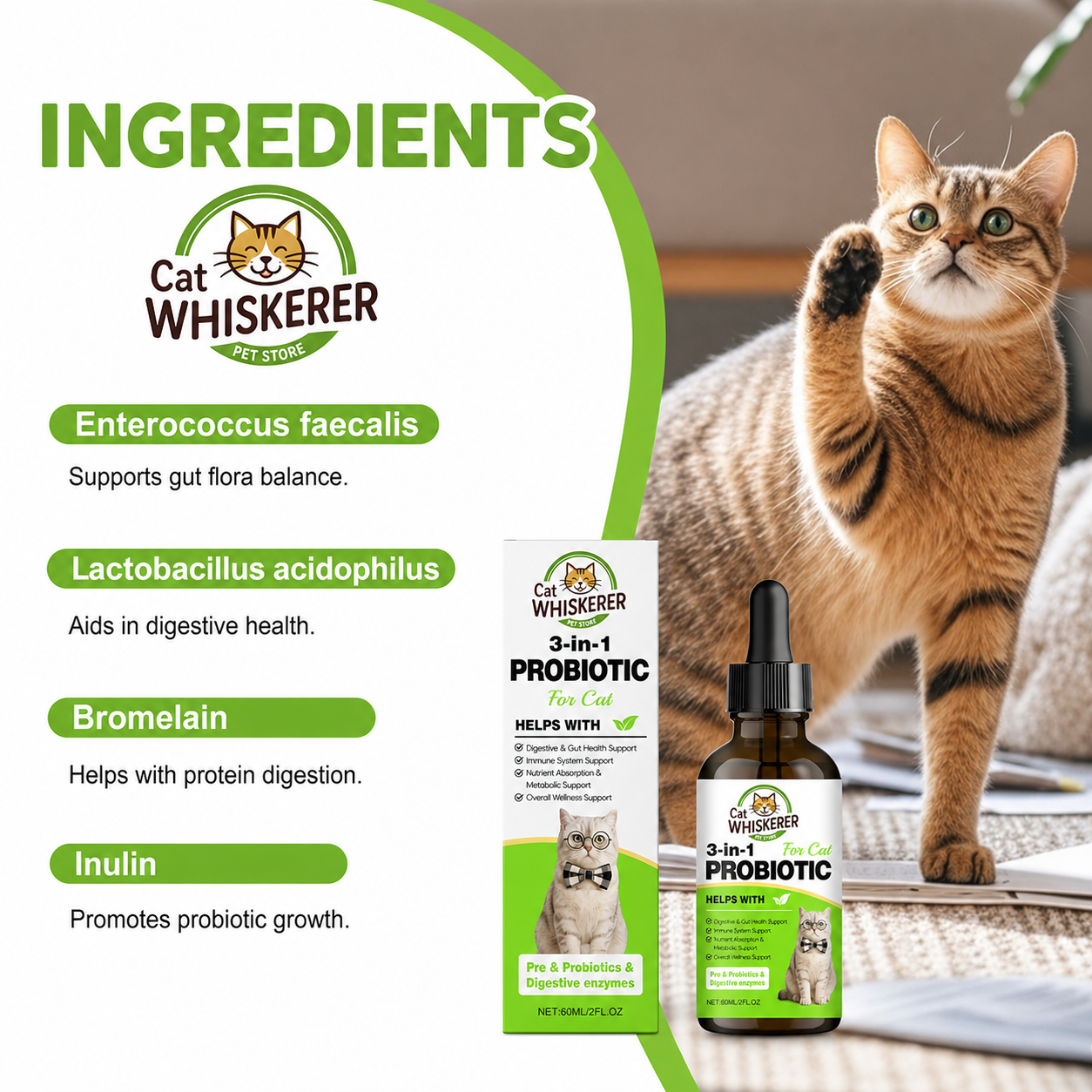 Cat Whiskerer™ 3-in-1 Probiotic Drops