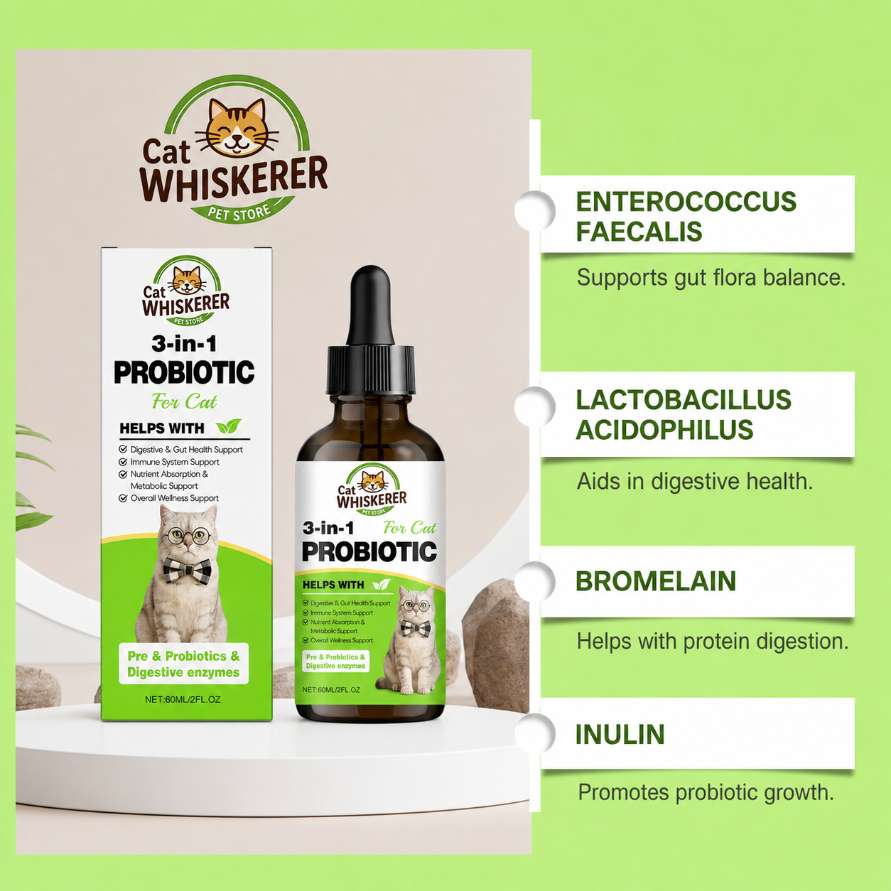 Cat Whiskerer™ 3-in-1 Probiotic Drops