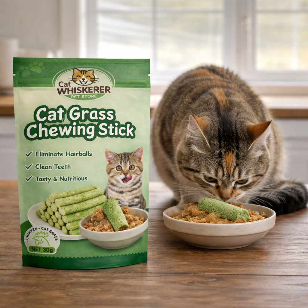 Cat Whiskerer™ All Natural Cat Grass Chewing Sticks